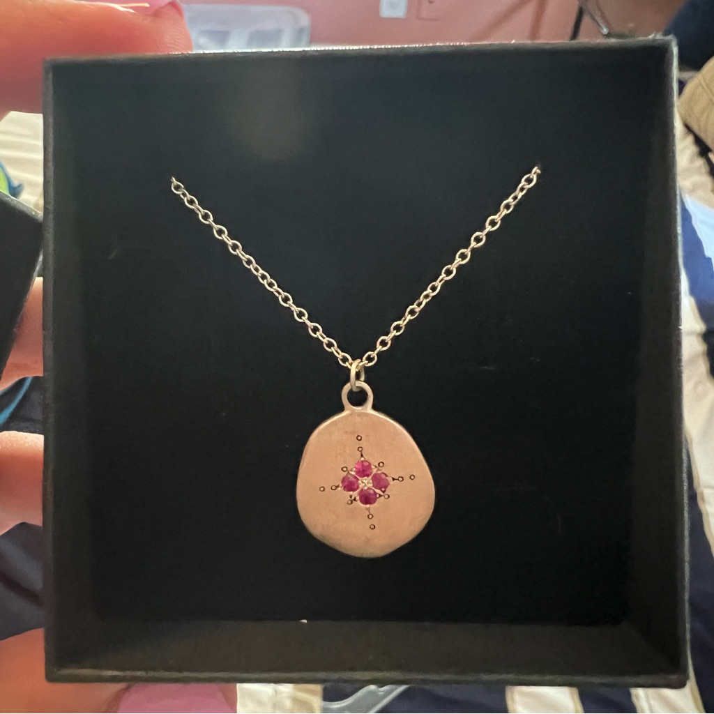 Ruby And Silver Necklace